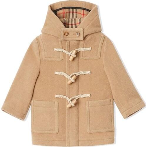 Woolen Thick Thermal Boys Winter Jackets Long Student British Style Girls Coat Teenager School Uniform Outfits Kids Clothes