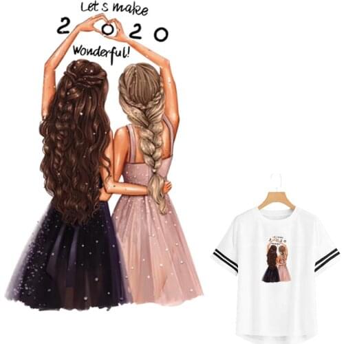 2020 Girl Iron-On Transfer Parches Garment Diy Washable Heat Print On T-Shirt Dresses Sweater Angel Wings Patch