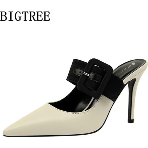 Party Shoes Luxury Heels Bigtree Shoes Mules High Heels Valentine Shoes Sexy High Heels 2020 New Pumps For Women Bayan Ayakkabi