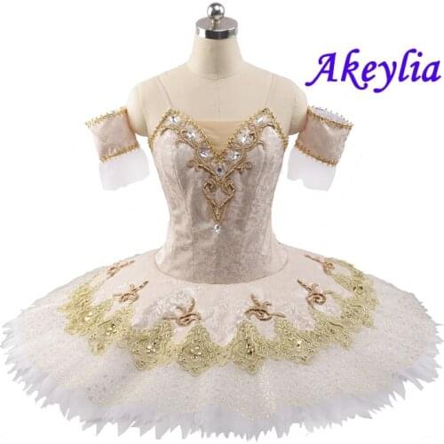 High quality Down Professional Ballet Tutu camel for women pancake Tutu No elasticity Ballet performance Tutu Coppélia JN0164