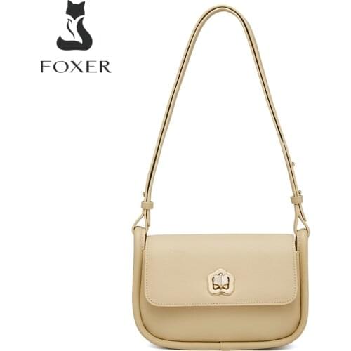 FOXER Spring Summer Fashion Ladies Fashion Underarm Small Bag Flip Messenger Bag High Quality Western Style Shoulder Bag Women
