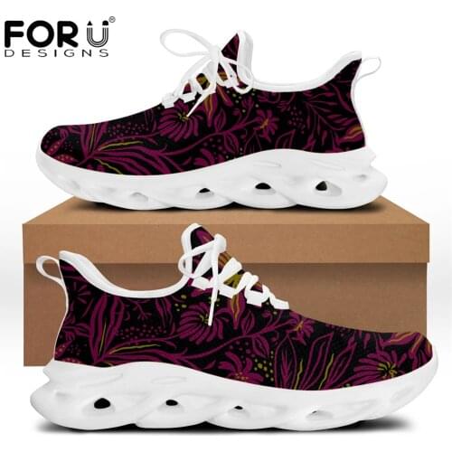 FORUDESIGNS Women Flats Light Sneakers Hard-Wearing Casual Female Shoes Red Flower Print Brand Design Summer Fashion Ladies Shoe