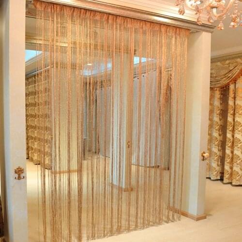 1*2 M Glitter String Door Curtain Beads Room Dividers Shiny Tassel String Door Curtain Window Valance Home Decon String Curtains