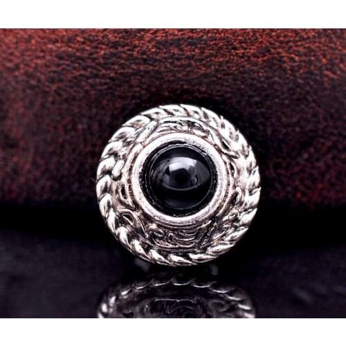 10pcs Antique Flower Carved Rope Side Western Turquoise Concho Button For Pet Collar Leathercraft Luggage Saddle Hardware Decor