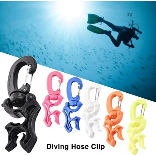 2pcs Diving Secondary Head Quick Release Buckle BC Breathing Regulator Pipe Clamp Low Pressure Pipe Fixed Hook