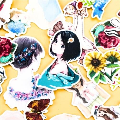 27pcs Creative kawaii girls stickers DIY Sticker Cartoon Children Toys Paper Scrapbooking Stickers Gifts For Kids waterproof