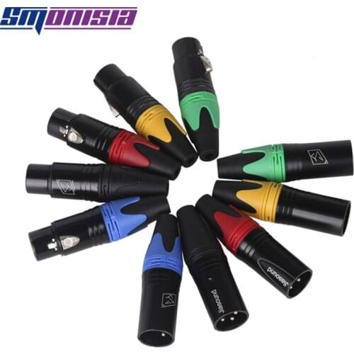 Smonisia 50pcs XLR Male Female Plug Welding Microphone Audio Balance Signal Connector 3Pins Jack