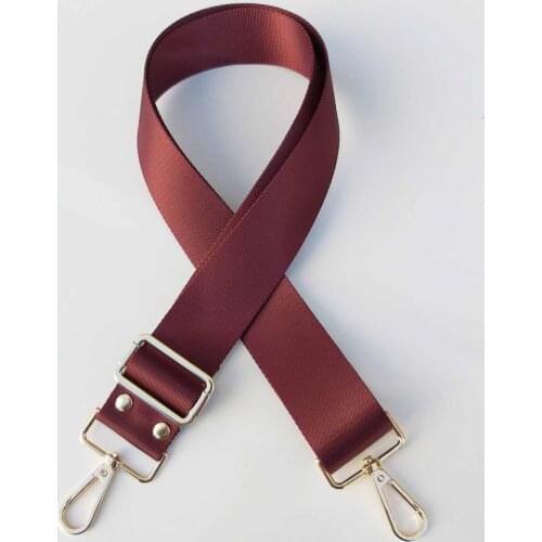 120x4 cm Polyester Column Handle Bag Burgundy Gold Metal
