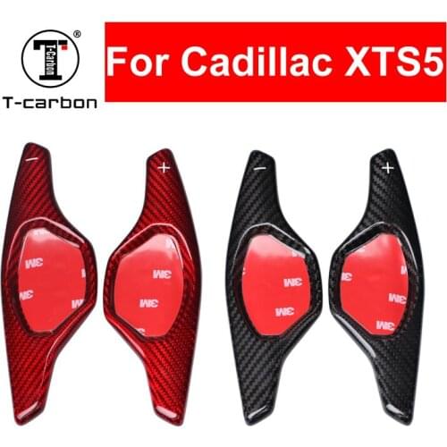 Car Styling Real Carbon Fiber Steering Wheel Shift Paddle Shifter Extension For Cadillac CADILLAC XTS5 Interior Inner Accessory