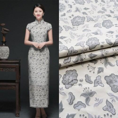 Designer jacquard fabric retro yarn-dyed jacquard cheongsam fabric Tang suit ethnic costume brocade handmade fabric diy