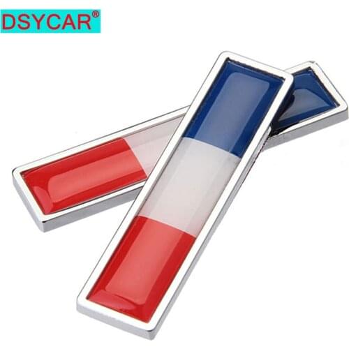 DSYCAR 1 Pair Country National Flag France Hot Metal Stickers Car Styling Motorcycle Accessories Badge Label Emblem Car Stickers