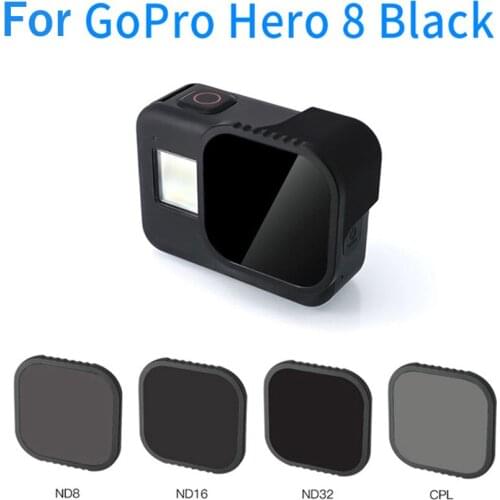 4pcs/set Camera Lens Filter for GOPRO Hero 8 Black Optical Glass Filters CPL ND8 ND16 ND32 Filter for GOPRO Hero 8 Black