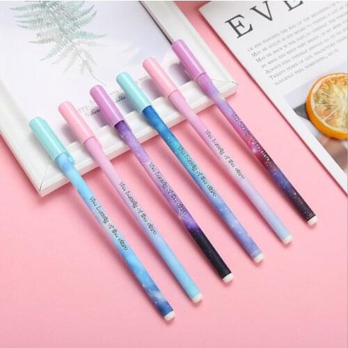 60 pcs/lot Kawaii Starry Sky Gel Pen Cute 0.5mm black ink Signature Pens Office School Writing Supplies Promotional gift