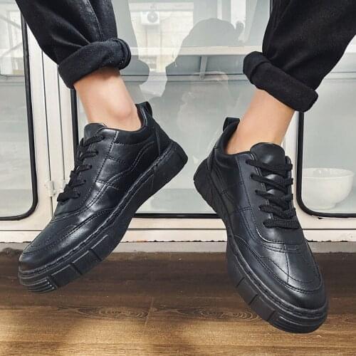 GJKLAS Men's Leather Sneakers