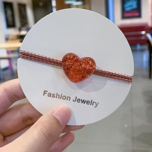 Hot Selling Fashion New Arrive Girls Heart Acrylic Hair Band Simple Style Hair Rope Hair Rings Hair Accessories Women Gifts