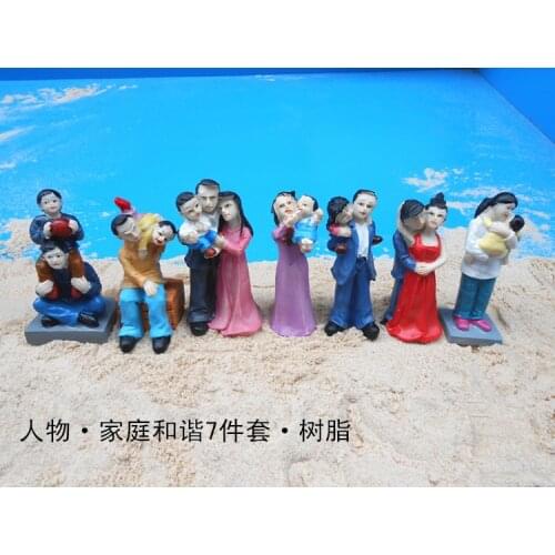 Mental sand sandbox game with Sandplay psychological product class character ofHarmonious family7pcs/set