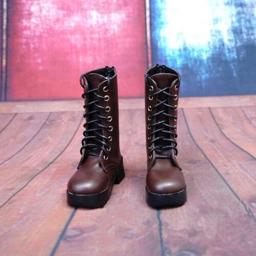 BJD doll shoes suitable for 1/3 1/4 fashion cool dark brown strap short boots boots doll accessories