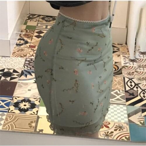 Summer Sexy Floral Print Skirt Woman Elegant Bodycon Skinny High Waist Skirt Party Club Skirt Female Sexy Boho Elegant Skirt