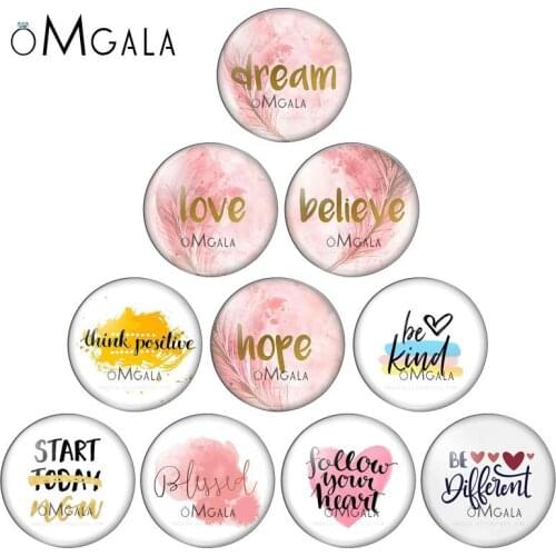 Love Hope Believe Dream Encourage Words Patterns 12mm/16mm/18mm/25mm Round photo glass cabochon demo flat back Making findings