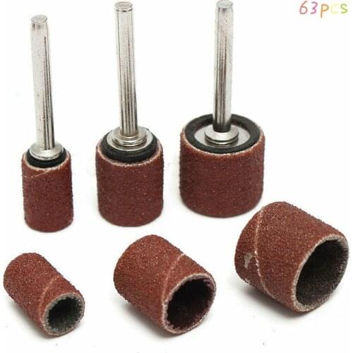 Sanding Drum Set 80Grit 1/2 3/8 1/4" Sanding Mandrel for Rotary Tools Abrasive Tools Sanding Bands