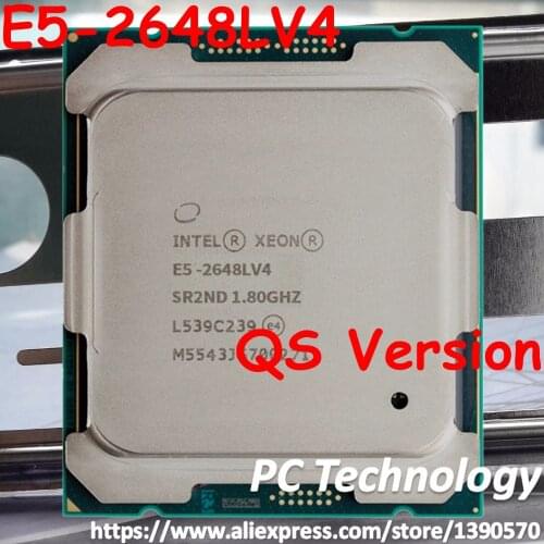 Original Intel Xeon QS version E5-2648L V4 CPU Processor E5 2648LV4 14-Core 1.80 GHz 35MB E5-2648LV4 free shipping E5 2648L V4