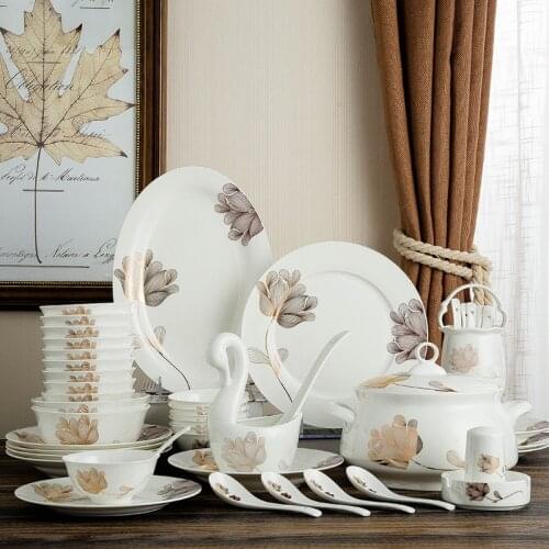 Guci Tableware set, bowl and dish, household ceramic bowl and dish, Bone China dish set, gift set