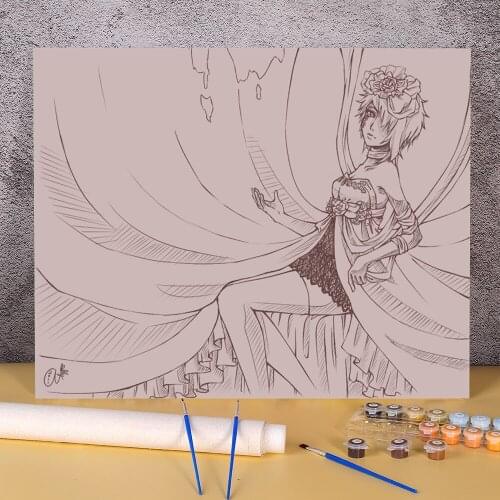 Cartoon Girl Woman Paint By Numbers Set Oil Paints 40*50 Picture By Numbers Photo New Design Crafts For Handicraft