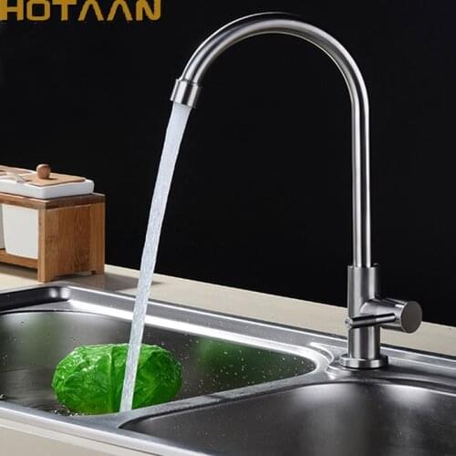 Satin Nickel SUS 304# Stainless Steel Sink Single Lever Kitchen Tap Basin Mixer for Kitchen Sink Water Tap Swivel Faucet YT-6021