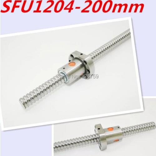 SFU1204 200mm set : 1 pc SFU1204 Ball Screw -L200mm + 1 pc 1204 Ball Screw Nut for cnc parts no end machined