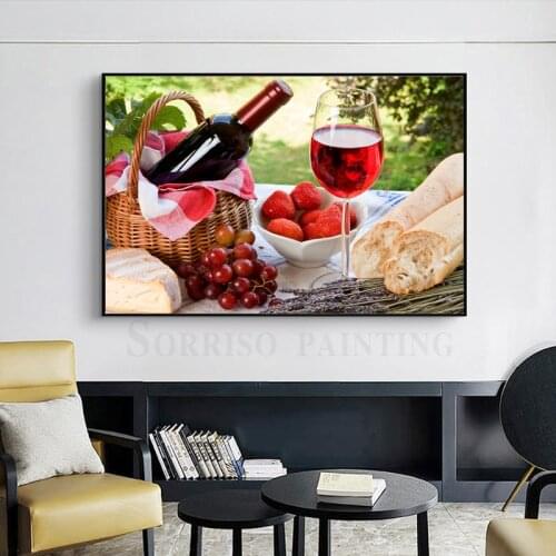 Modern Grape Wine Fruits Canvas Painting Restaurant Wall Art Posters And Prints Pictures For Dining Room Home Kitchen Decor