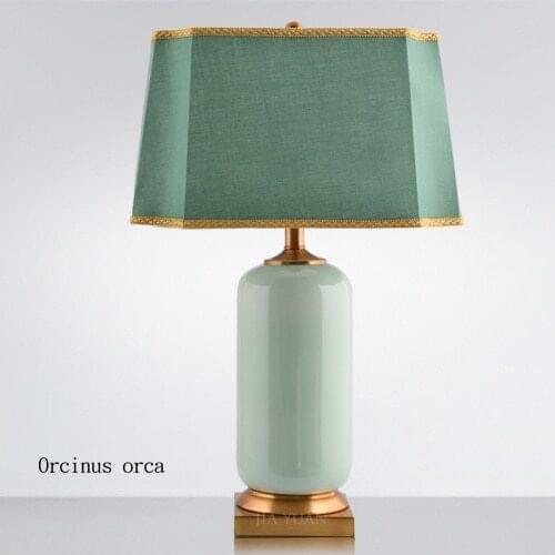 Modern new Chinese ceramic table lamp hotel exhibition hall living room bedroom bedside lamp light luxury decorative table lamp