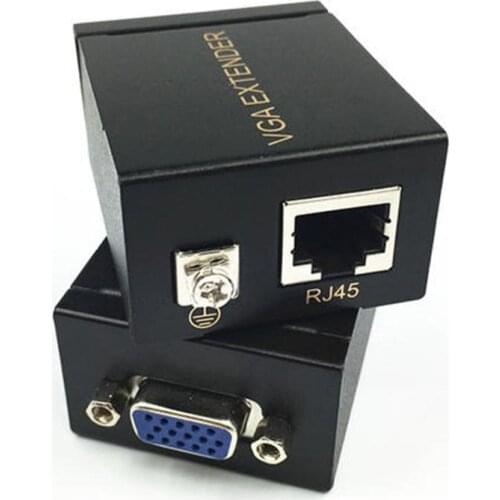 The Signal Amplifier Replaces The 2Pcs 60M VGA Extender With Lan Ethernet Adapter Amplifier VGA ExtenderFor KTV Multimedia Video