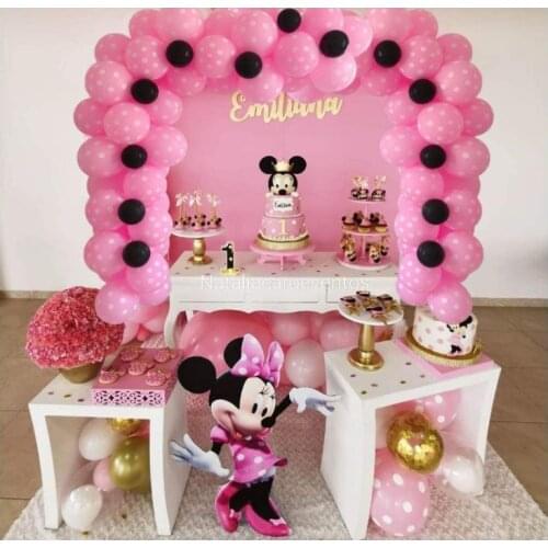 Disney Mickey Mouse Balloon Pink Dot Baby Girl Party Birthday Mini Theme Party Decoration Birthday Decoration Girl Ballons