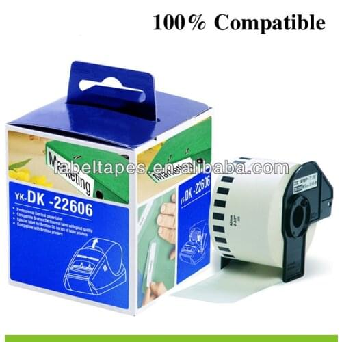 High-quality compatible black continuous length labels for QL label printerdk22606 CIDY