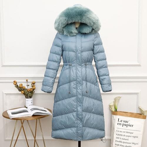 White Duck Down Jacket Women Winter Coat Women Korean Fox Fur Collar Hooded Puffer Jacket 2019 New Warm Parka Abrigos