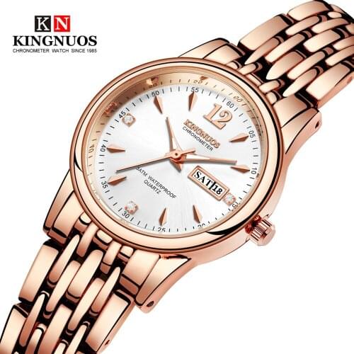 Womens Watches 2020 Top Quality Steel Waterproof Female Watch Rose Gold Bracelet Ladies Watch Dual Calendar Fashion Woman Watch