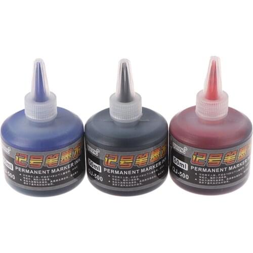1pc 50ml Permanent Instantly Dry Graffiti Black Blue Red Oil Marker Pen Refill Ink For Marker Pens