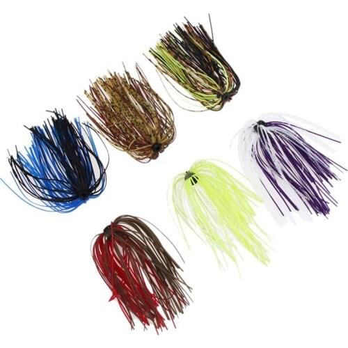 1PCS Random Colors Silicone Skirts Mustaches Silicone Wire Lead Fishing Gear Hook Accessories Fishing G8O8