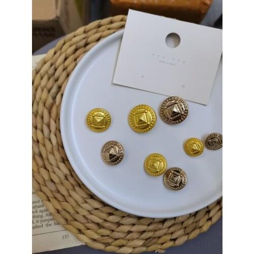 10pcs/Lot Dia 15/18/22/25mm,Gold&silver Color,Metal style Buttons, garment accessories DIY materials