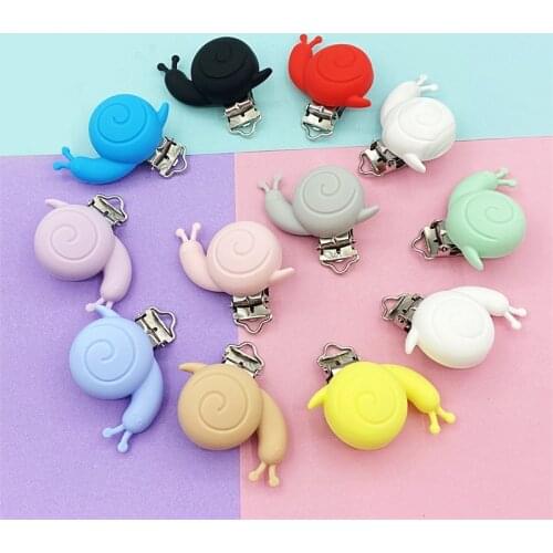 10pcs Baby Pacifier Clips snail Pacifier Clips Dummy Teething Soother Nursing Jewelry Toy Accessory Holder Clips