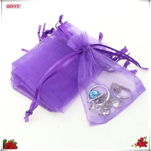 100pcs 13x18CM Jewelry Bags And Packaging Drawable Organza Bags Wedding Gift Bags Baby Shower Gifts Packaging For Guests 7ZSH316