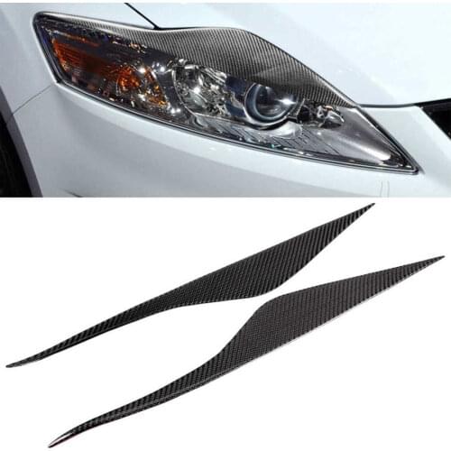 2pcs Carbon Fiber Headlight Eyebrow Eyelids Trim Decoration Fit for Ford Mondeo MK4 2007-2013
