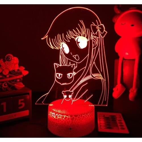 3D LED Lamp Fruits Basket Night Light Tohru Honda Figure for Bedroom Decor Night Light Birthday Gift Kids Room 3d Desk Lamp