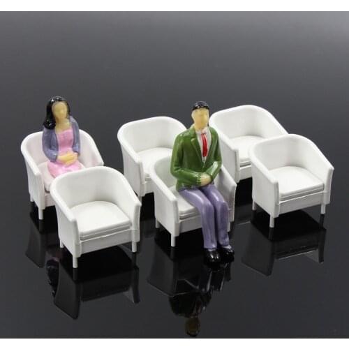 6pcs Model Train Railway Leisure Chair Settee Bench Scenery Layout 1:20 1:25 1:30 G Scale ZY12 model building kit