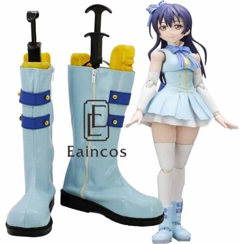 Anime Love Live! Start dash!! Sonoda Umi Blue Boots Cosplay Party Shoes Custom-made
