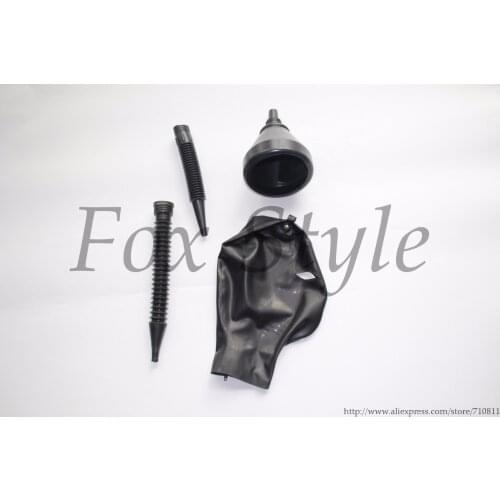 Free shipping! Hot selling black latex hood with pipe