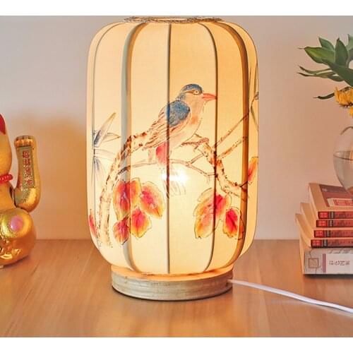 Free Shipping Modern Chinese Wood Table Lamp Bedside Lamp For Living Room Wedding Internet Celebrity Ins Solid Wood Table Lamp