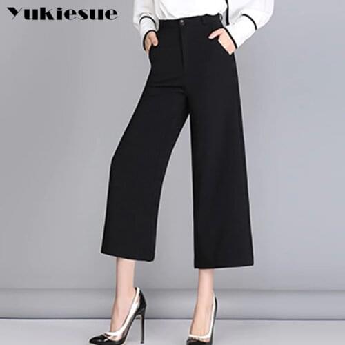 Wide leg pants capirs women high waist loose casual pants female trousers Plus size 4XL OL office work wear pantalon femme mujer