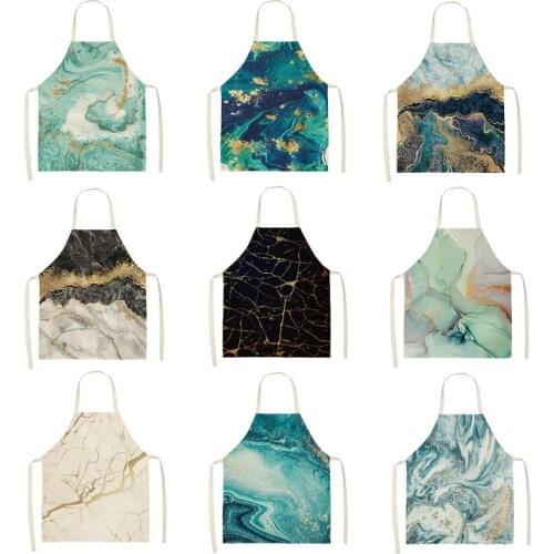 1Pcs Bronzing love Pattern Cotton Apron Adult Bibs Home Cooking Baking Coffee Shop Cleaning Aprons Kitchen Accessories 46137