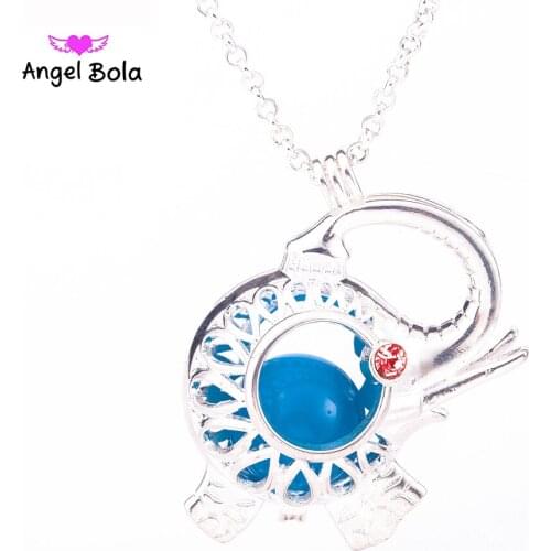 Perfume Essential Oil Diffuser Jewelry 28mm Lucky Elephant Angel Pendant Aromatherapy Necklaces Pendant Drop Shipping
